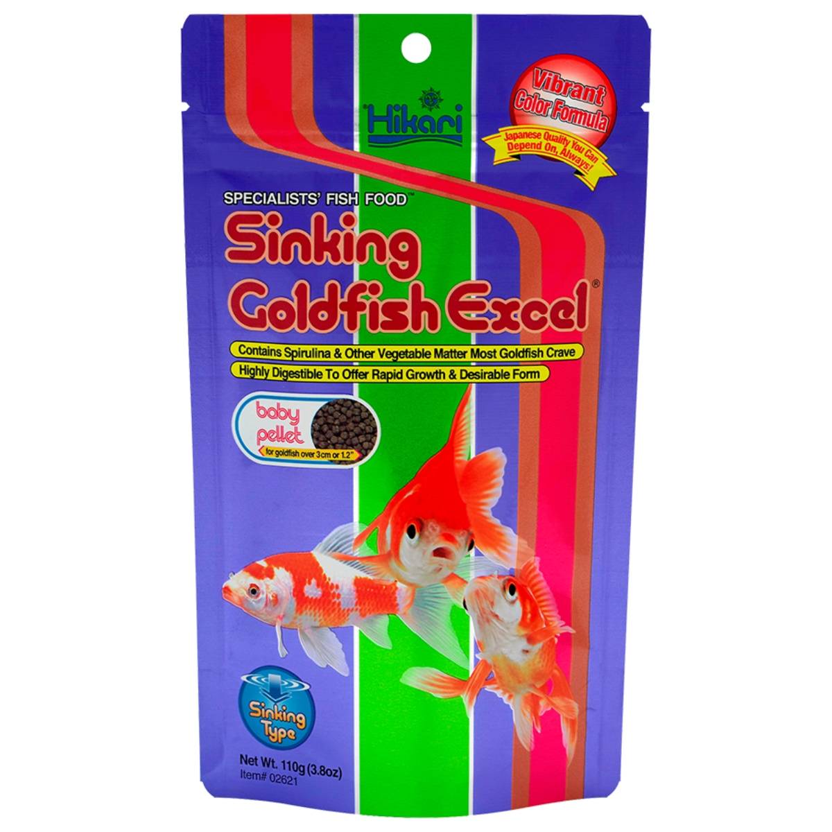 HIKARI Sinking Goldfish Excel Goldfish Food - 3.8 oz