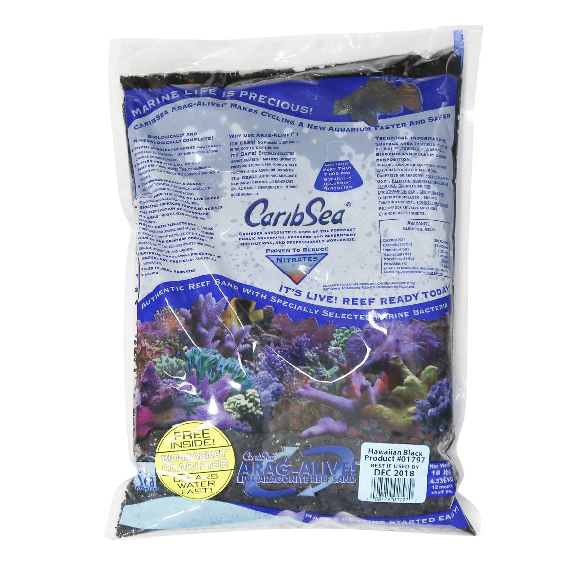 CARIBSEA Hawaiian Black Arag-Alive! Live Reef Sand
